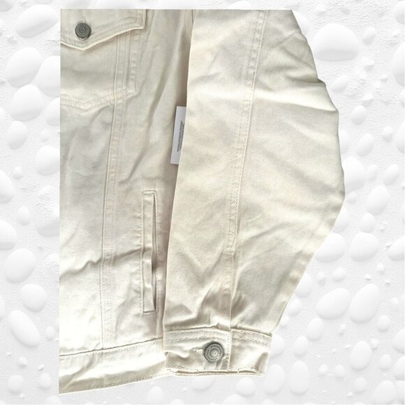Off White Denim Jacket Boyfriend Fit M - NWT - Picture 7 of 9